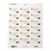 Baby shower Adresetiketten Bloemenroze Etiket (Full Sheet)
