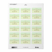 Baby shower adreslabel - Green Gingham & Brown Etiket (Full Sheet)