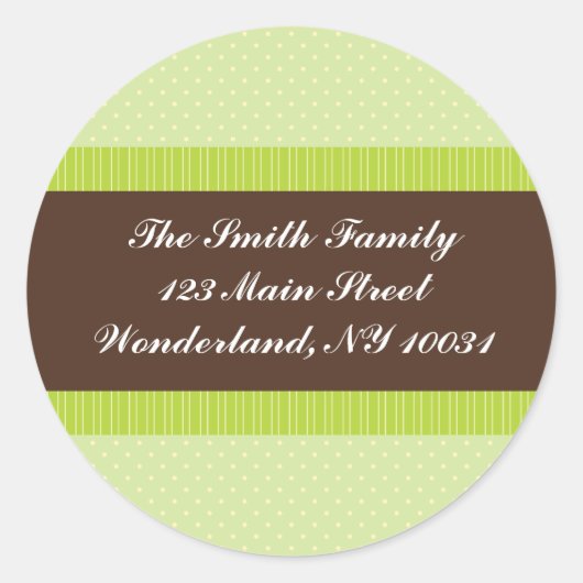 Baby shower Adreslabel - Groen en Bruin Ronde Sticker (Voorkant)