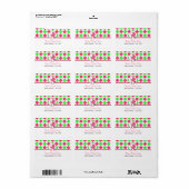 Baby shower Adreslabel - Hot Pink & Green Argyle Etiket (Full Sheet)