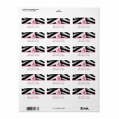 Baby shower Adreslabel - Zebra Print en Roze Etiket (Full Sheet)