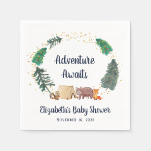baby shower Adventure Awaits Woodland Animals Servet