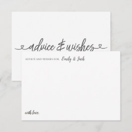 Baby Shower Advice and Wishes Card Minimalist Informatiekaartje