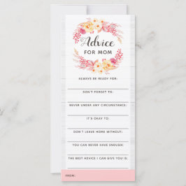 Baby shower Advice Game Shabby Chic Rustic Floral