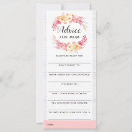 Baby shower Advice Game Shabby Chic Rustic Floral
