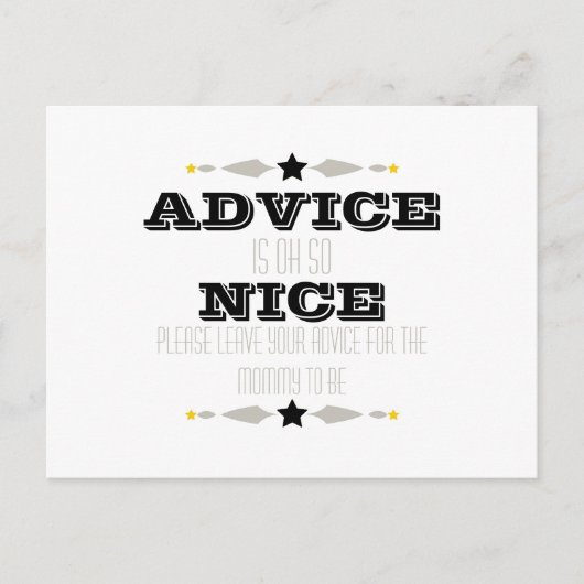 BABY SHOWER ADVICE-KAART ADVIESKAART (Voorkant)