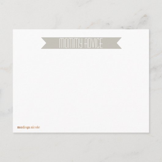 BABY SHOWER ADVICE-KAART ADVIESKAART (Achterkant)