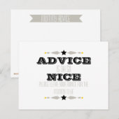 BABY SHOWER ADVICE-KAART ADVIESKAART (Voorkant / Achterkant)