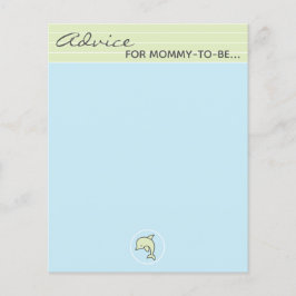 Baby shower Advice Kaart "Blue/Green Dolphin"