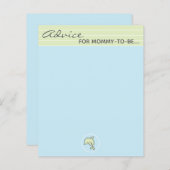 Baby shower Advice Kaart "Blue/Green Dolphin" (Voorkant / Achterkant)