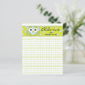 Baby shower Advice Kaart "Blue Green Owl" (Staand voorkant)
