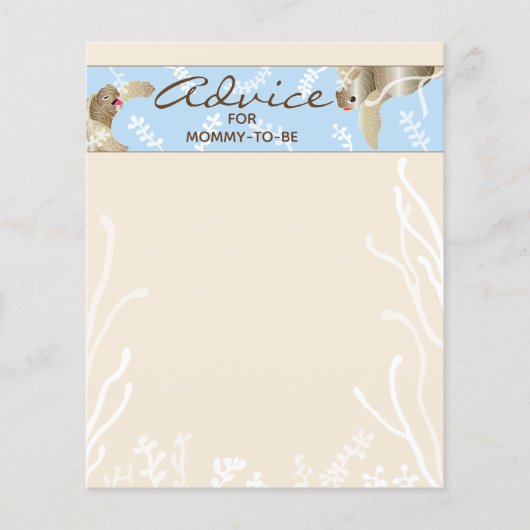 Baby shower Advice Kaart "Blue Turtle" (Voorkant)