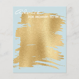 Baby shower Advice Kaart "Classic Gold/Blue"