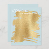 Baby shower Advice Kaart "Classic Gold/Blue" (Voorkant / Achterkant)