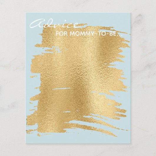 Baby shower Advice Kaart "Classic Gold/Blue" (Voorkant)