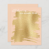 Baby shower Advice Kaart "Classic Gold/Pink" (Voorkant / Achterkant)