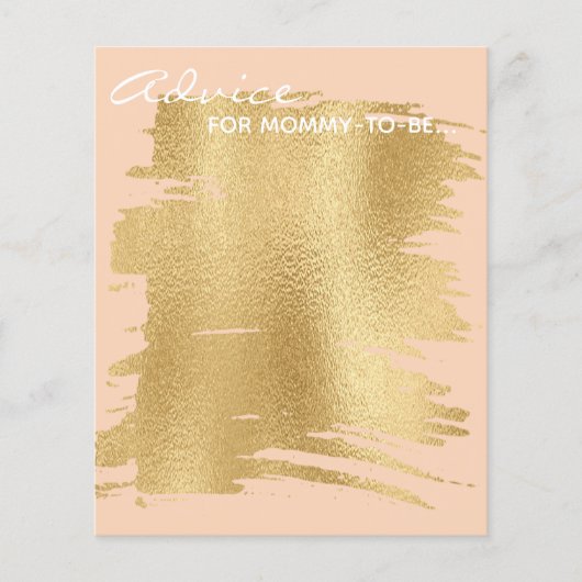 Baby shower Advice Kaart "Classic Gold/Pink" (Voorkant)