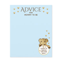 Baby shower Advice Kaart Elephant Blue
