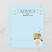 Baby shower Advice Kaart Elephant Blue (Voorkant / Achterkant)