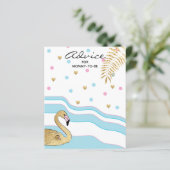 Baby shower Advice Kaart "Flamingo Mam & Baby" (Staand voorkant)