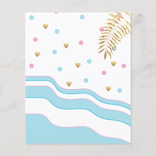 Baby shower Advice Kaart "Flamingo Mam & Baby" (Achterkant)