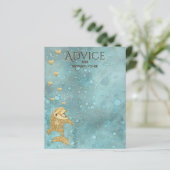 Baby shower Advice Kaart "Gold Baby Dolphin" (Staand voorkant)