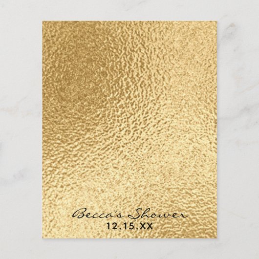 Baby shower Advice Kaart "Gold Baby Penguin" (Achterkant)