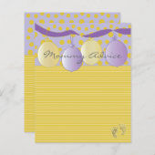 Baby shower Advice Kaart "Gold Feet Balloons" (Voorkant / Achterkant)