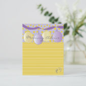 Baby shower Advice Kaart "Gold Feet Balloons" (Staand voorkant)