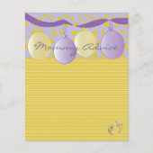 Baby shower Advice Kaart "Gold Feet Balloons" (Voorkant)
