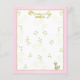 Baby shower Advice Kaart "Gold Pink Birds"