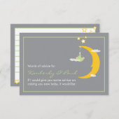 Baby shower Advice Kaart Moon en Stars (Voorkant / Achterkant)