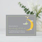 Baby shower Advice Kaart Moon en Stars (Staand voorkant)