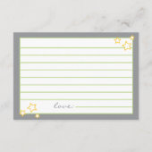 Baby shower Advice Kaart Moon en Stars (Achterkant)