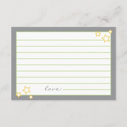 Baby shower Advice Kaart Moon en Stars (Achterkant)