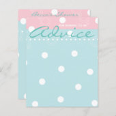 Baby shower Advice Kaart "Roze & blauwe Baby" (Voorkant / Achterkant)