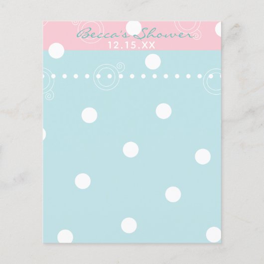 Baby shower Advice Kaart "Roze & blauwe Baby" (Achterkant)