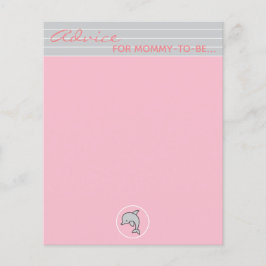 Baby shower Advice Kaart "Roze/grijze dolfijn"