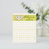 Baby shower Advice Kaart "Roze Groene Owl" (Staand voorkant)