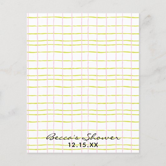 Baby shower Advice Kaart "Roze Groene Owl" (Achterkant)