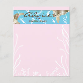 Baby shower Advice Kaart "Roze schildpad"