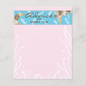 Baby shower Advice Kaart "Roze schildpad" (Voorkant)