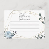 Baby shower Advice Kaart Stusty Blue Floral (Voorkant)