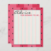 Baby shower Advice Kaart "Umbrella Watermelon" (Voorkant / Achterkant)