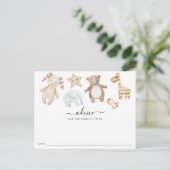 Baby shower Advies en Gender Guess Briefkaart (Staand voorkant)