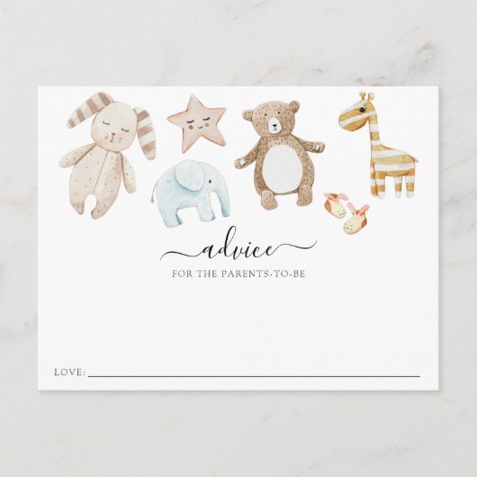 Baby shower Advies en Gender Guess Briefkaart (Voorkant)