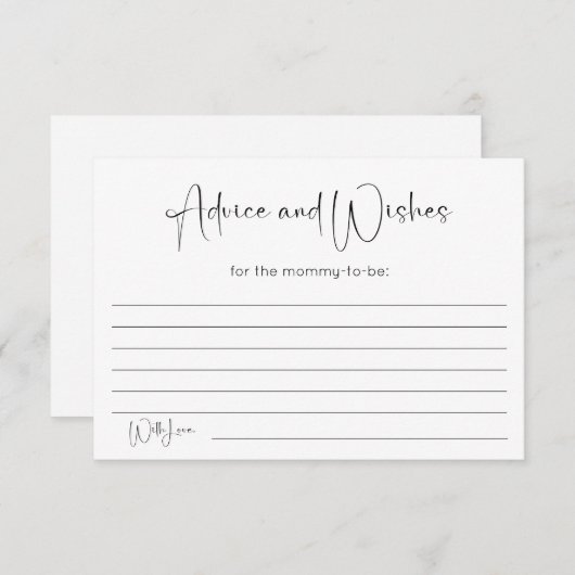 Baby shower advies en wensen informatiekaartje (Voorkant / Achterkant)