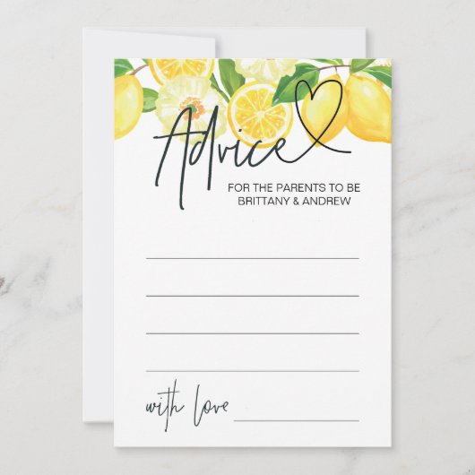 Baby shower Advies Kaart Baby shower Spelletjes Ci (Voorkant)