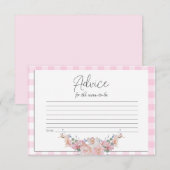 Baby shower Advies Kaart | BOHO Baby shower Pink (Voorkant / Achterkant)