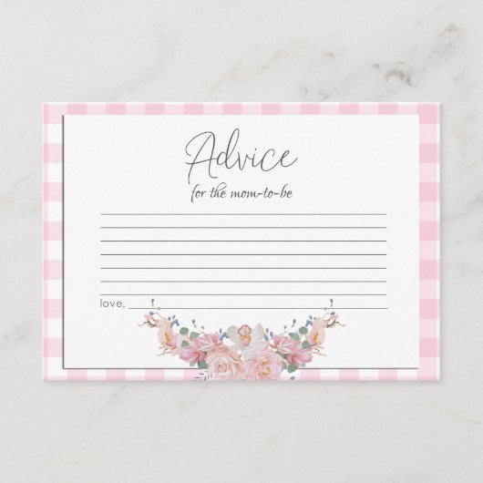 Baby shower Advies Kaart | BOHO Baby shower Pink (Voorkant)